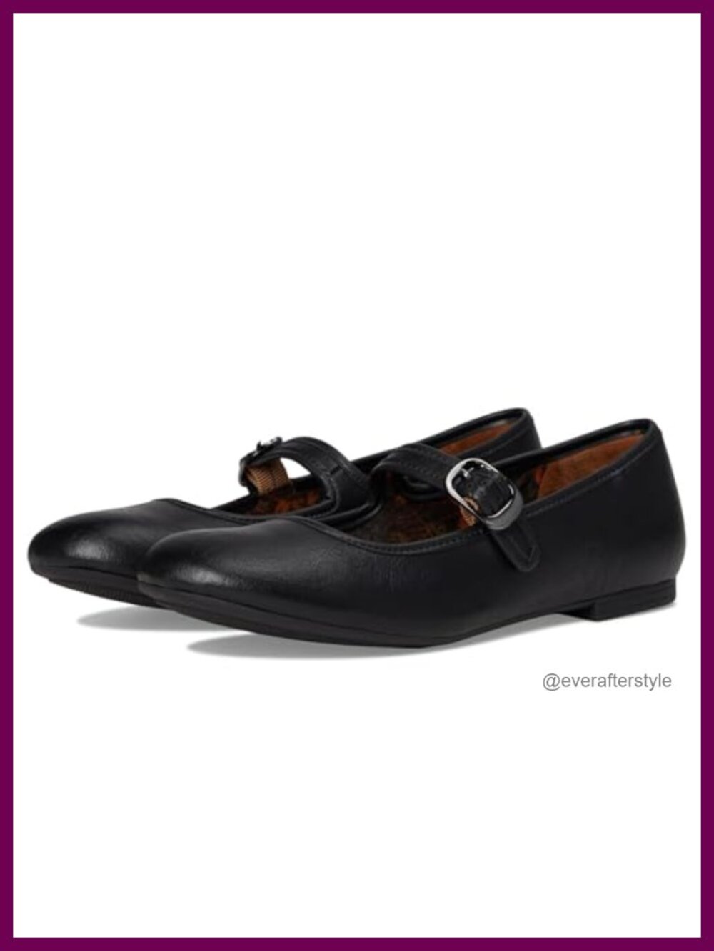 Faux Leather Mary Jane Flats Round Toe Buckle Casual Comfort